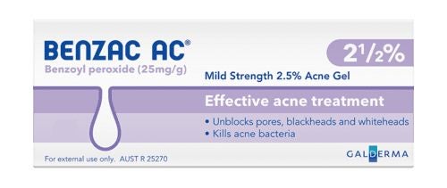 Benzac AC Acne Gel 2.5% 60g ** Pakuranga Pharmacy ** Carousel 1