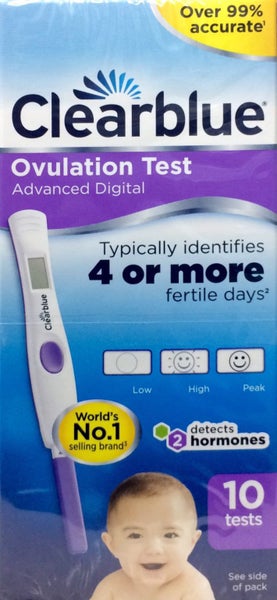 Clearblue Advanced DIGITAL Dual Hormone Indicator Ovulation Test 10 Test Carousel 1