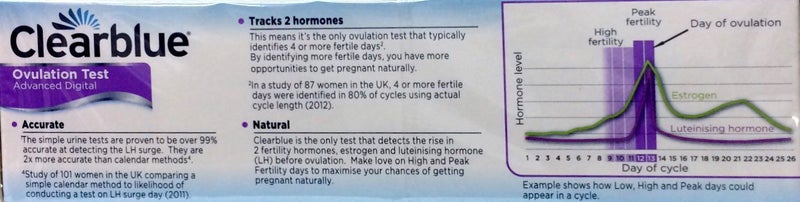 Clearblue Advanced DIGITAL Dual Hormone Indicator Ovulation Test 10 Test Carousel 2