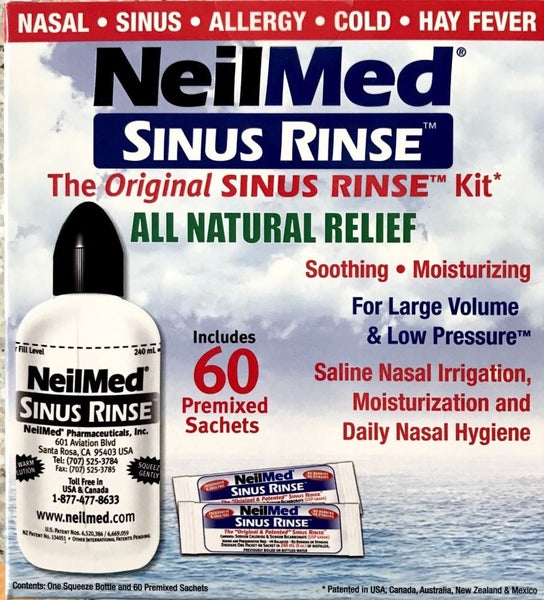 Neilmed Sinus Rinse kit 240 ml ( 60 Sachets) --**Pakuranga Pharmacy** Carousel 1