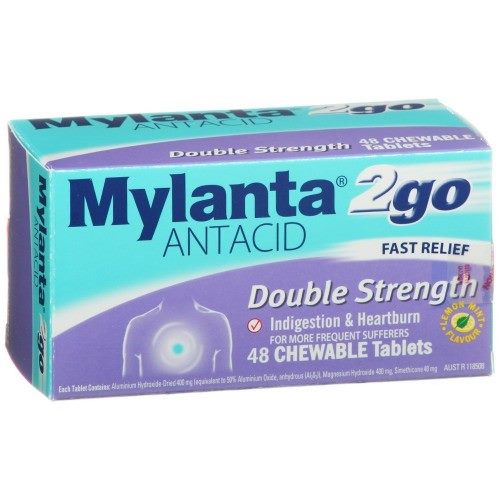 Mylanta 2Go Antacid Double Strength Tablets 48 -**Pakuranga Pharmacy** Carousel 1