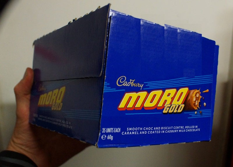 Cadbury Moro Gold Chocolate Bars. 35 Units Each. Choc, Biscuit, Caramel,60 grams Carousel 1