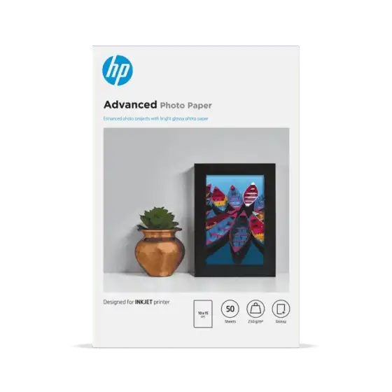 HP Advanced 10x15cm Glossy 250gsm Photo Paper - 50 Sheets Carousel 1