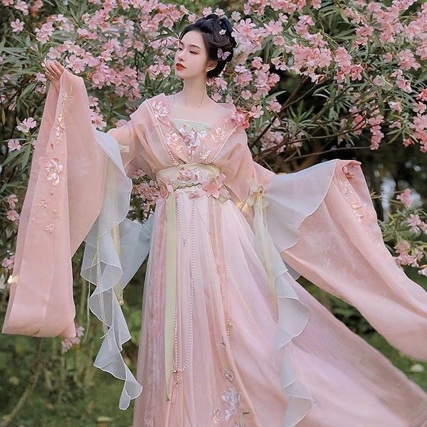 Chinese Hanfu Dress Women's Printed Large Sleeve Shirt Hanfu Set Carousel 2