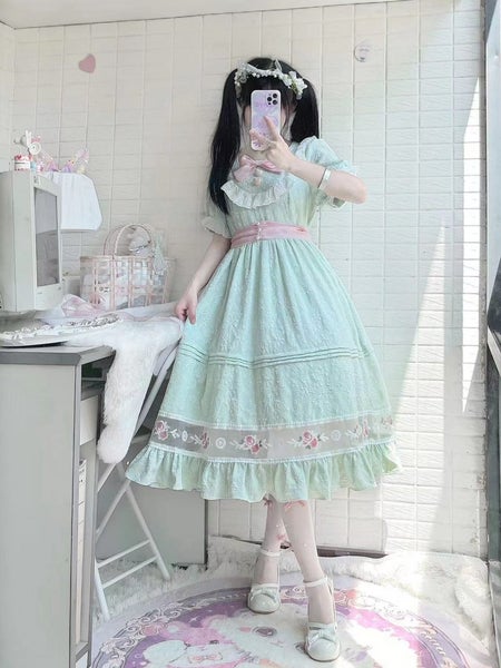 Elegant Lolita dress Mid-Length Sweet Princess Dancing Party Slim Carousel 1