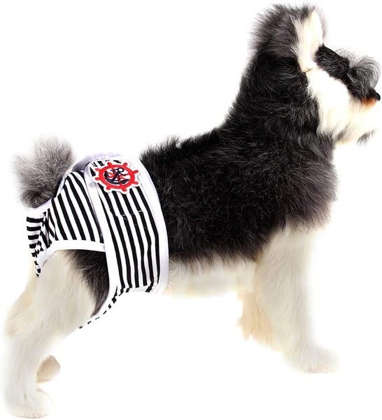 Cotton Sanitary Panty for Female Dogs - Pet Underwear Diaper Jumpsuit Carousel 1
