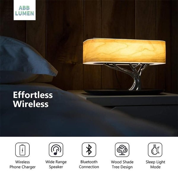 Modern Led Bedside Table Lamp With Wireless Phone Charger Bluetooth Lamps Carousel 2