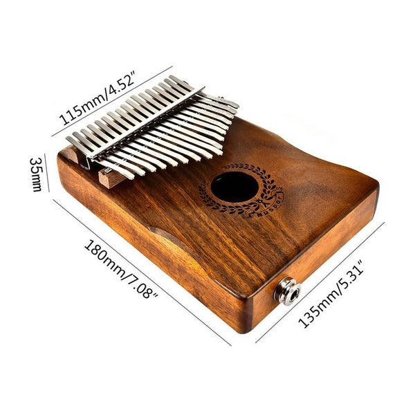 17 Keys Electric Kalimba Mbira Solid Acacia Thumb Piano Link Pickup With Bag 3 Carousel 2