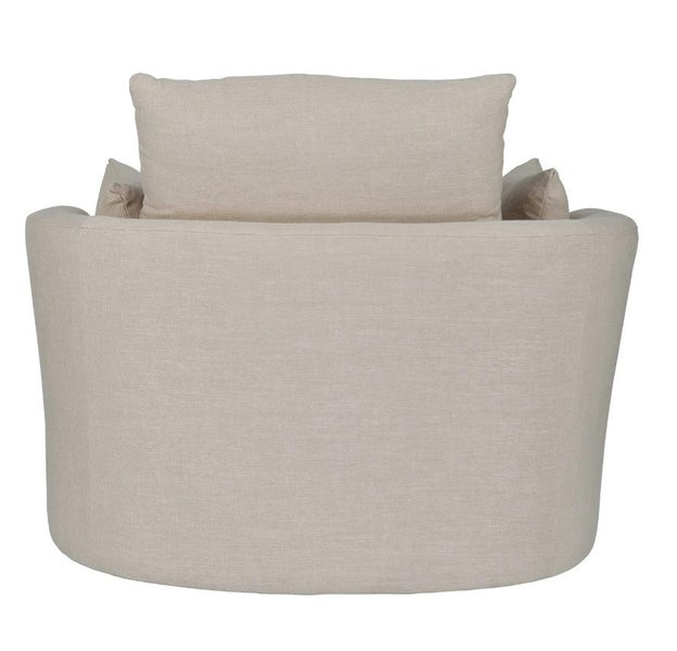 Austin Swivel Linen Snuggle Armchair Beige Carousel 8