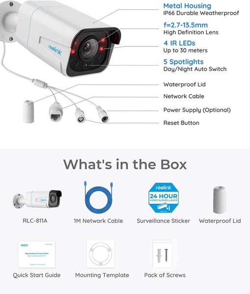 Reolink RLC-811A 4K/UHD 8MP PoE Smart Spotlight Outdoor Camera Carousel 8