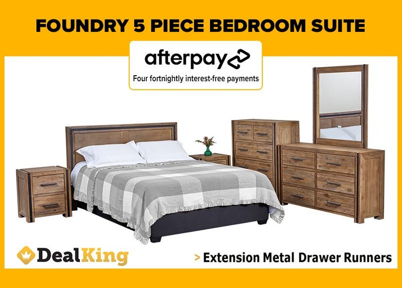 • FOUNDRY 5 PIECE BEDROOM SUITE $2139 FREE DELIVERY • Carousel 1