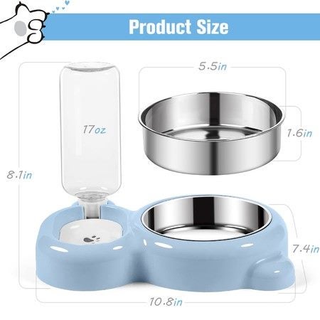 Dog Cat Bowls Pet Water Food Bowl Set Carousel 1