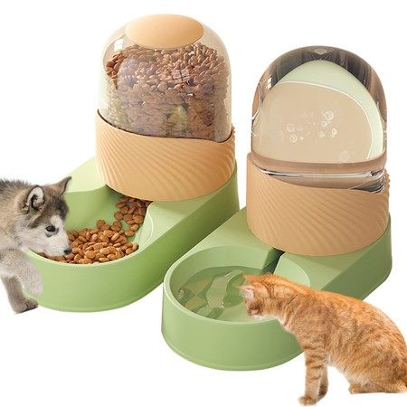 Automatic Dog Cat Feeder Water Dispenser Set with Pet Food Bowl Cat Food Water D Carousel 1