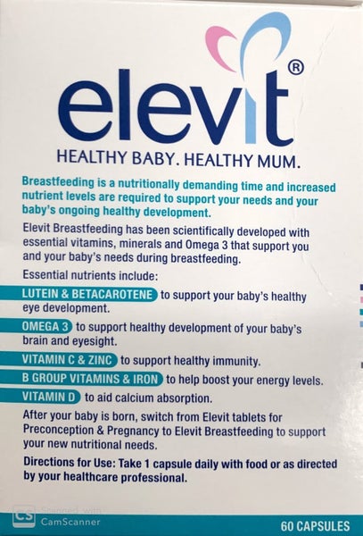 Elevit Breastfeeding 60 Capsules ** On Sale ** Carousel 2