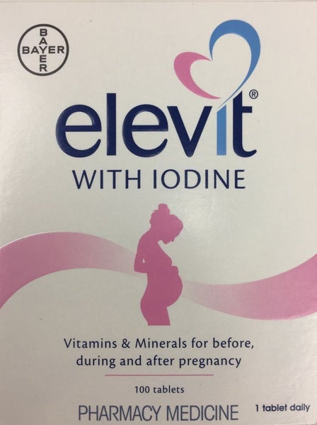 Elevit with Iodine for Pregnancy 100 Tablets - Pharmacy Medicine Carousel 1