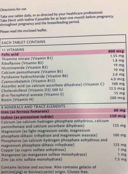 Elevit with Iodine for Pregnancy 100 Tablets - Pharmacy Medicine Carousel 2