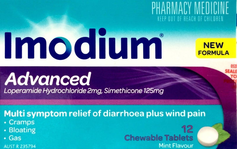 Imodium Advanced 12 Chewable tablets - Pharmacy Medicine Carousel 1
