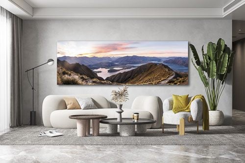 Rokit Wall Art Sunset From Roy's Peak. Large Giclee Canvas Print Carousel 1