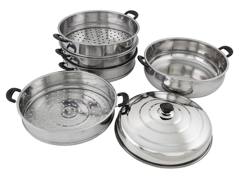 40cm Steamer Pot 4 Layer + Lid | Stainless Steel Commercial Kitchen Steamers Carousel 2