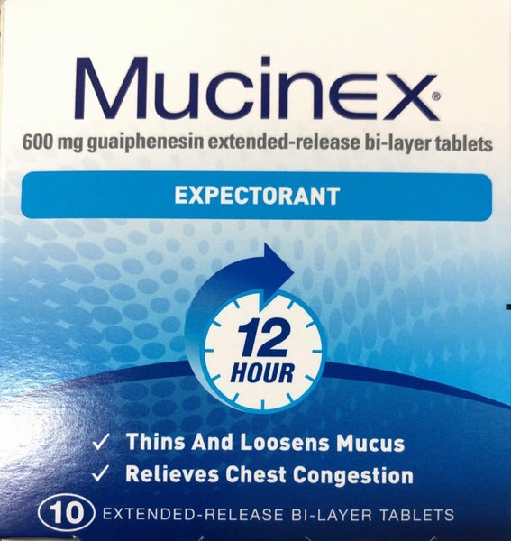 Mucinex Expectorant 12 hour relief 10 tablets Carousel 1