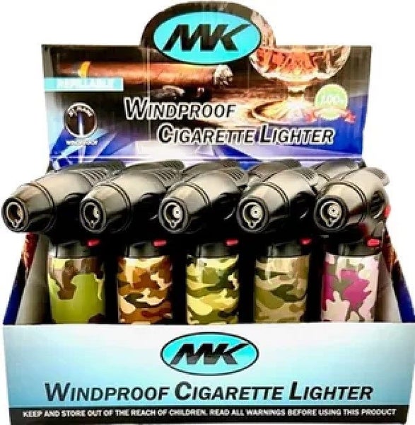 Bulk Buy MK Lighters 10pcs Camouflage Jet Torch Lighter64141721290625110