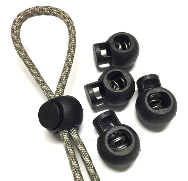 Paracord Toggle Clips Round Black 5pc Carousel 1