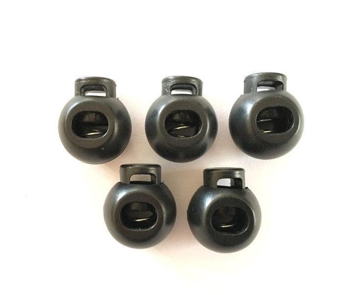 Paracord Toggle Clips Round Black 5pc Carousel 2
