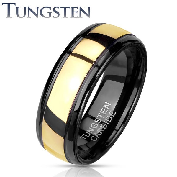 Gold Centre Black IP Tungsten Carbide Ring Carousel 1