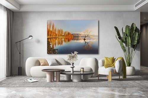 Rokit Wall art Wanaka Lake &Tree in Autumn. Extra Large Canvas Carousel 1