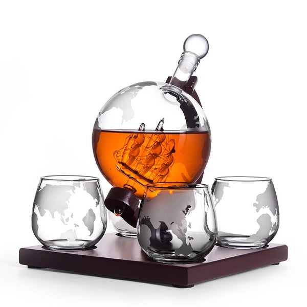 New Globe Sailboat Crystal Glass Whiskey Decanter629700678050571124