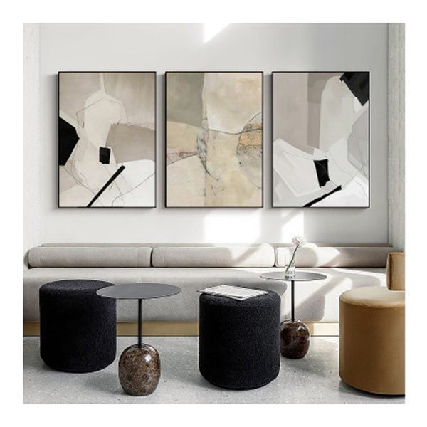 Modern Abstract Set Of 3 Black Frame Canvas Wall Art Carousel 2
