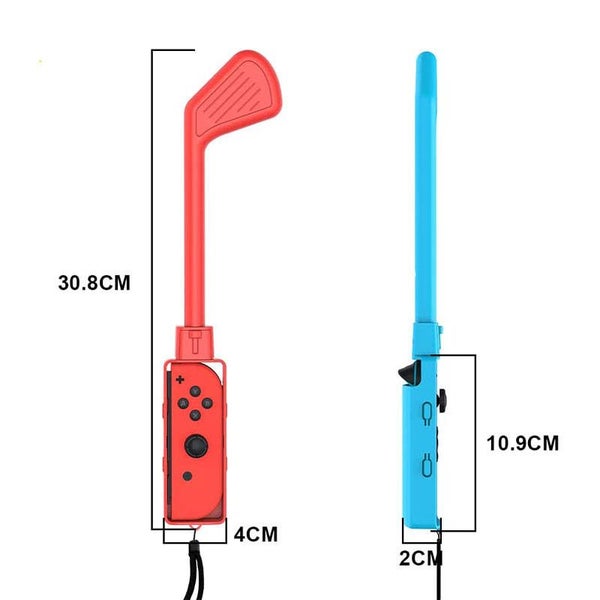 2Pcs Sports Game Golf Culb for Switch Joy-Con Controller -Blue Red Carousel 2
