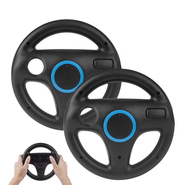 2Pcs Mario Kart Steering Wheels for Nintendo Wii Mario Kart Tank -Black Carousel 1