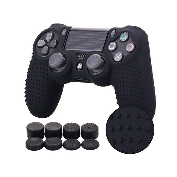 Silicone Cover with 8 Thumb Grips for PS4/slim/Pro Controller -Black Carousel 1