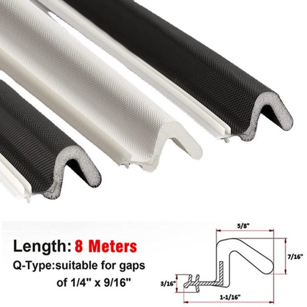 8M Kerf Weather Stripping Seal Strip Doors Windows Frame Sealing Gap V Shaped Carousel 1