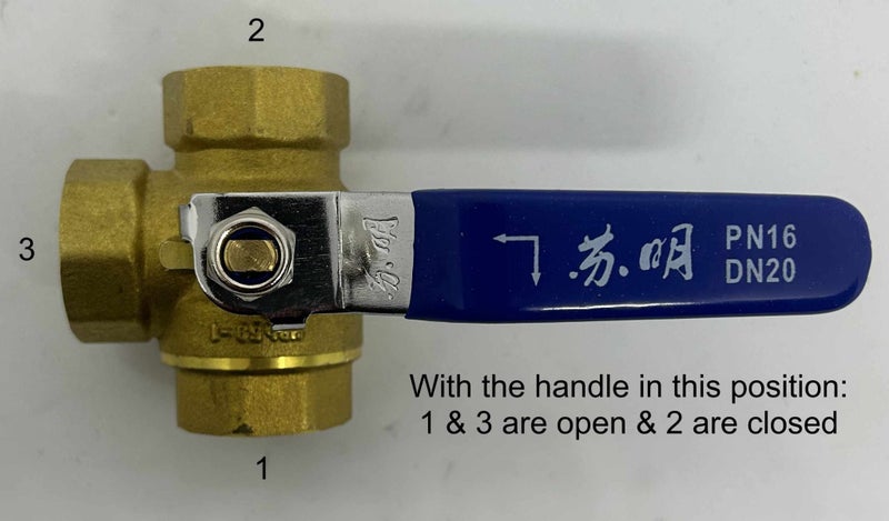 DN20 3/4" L-Port Brass 3-way Female Ball Valve Carousel 2