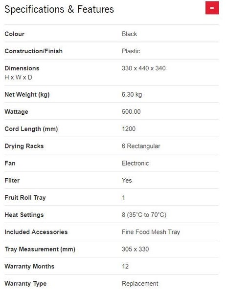 Food Dehydrator Sunbeam Carousel 7
