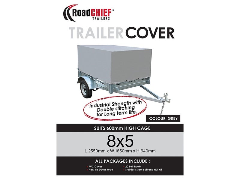 8ft x 5ft Trailer Cover - 600mm Cage | 600gsm PVC Heavy Duty ROADCHIEF Trailers Carousel 2