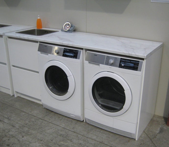 Tub unit with Drawers & 1830 Benchtop for 2X Front Loaders Carousel 1