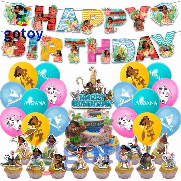 Moana birthday party decorations & cake card Party Supplies balloon set :  BidBud