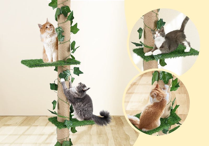 Cat Scratching Post Tree Tower Tall Scratcher Pole Pet Toy Wood Furniture Kitty Carousel 1