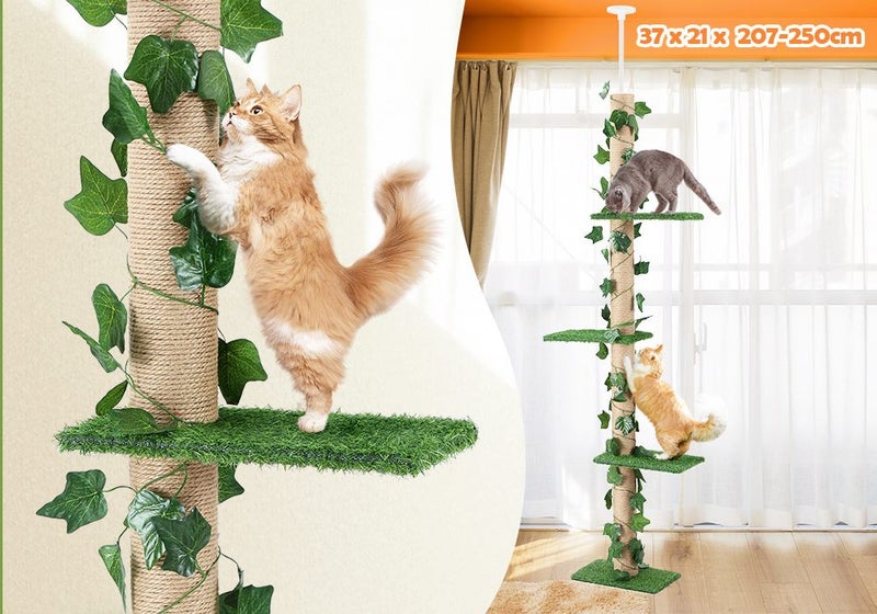 Cat Scratching Post Tree Tower Tall Scratcher Pole Pet Toy Wood Furniture Kitty Carousel 2