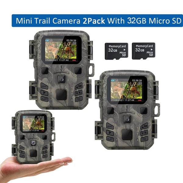 Mini Game Camera Micro SD, 20MP 1080P Trail Camera with Night Vision LED Carousel 1