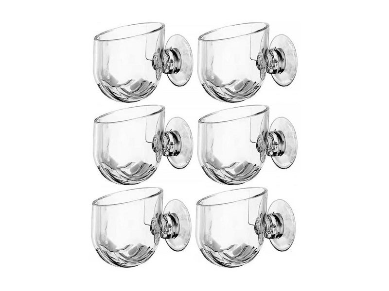 6Pcs Aquarium Red Worm Fish Feeder Acrylic Aquatic Plant Cups with Suction Cups Carousel 2