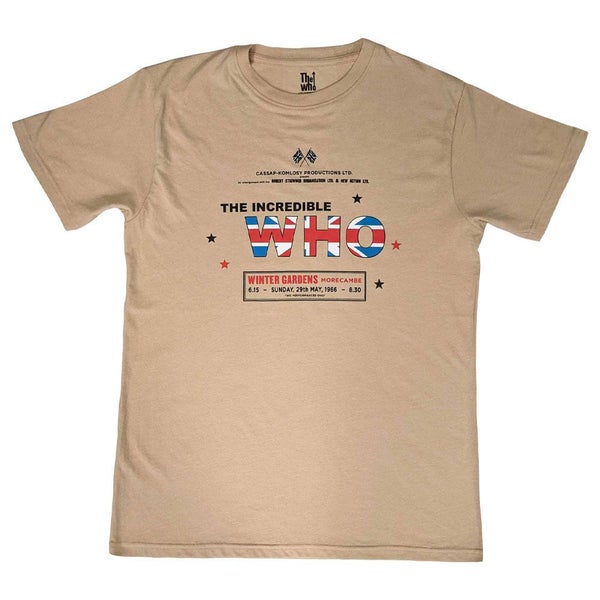 The Who T Shirt The Incredible Band Logo new Official Unisex Sand Carousel 1