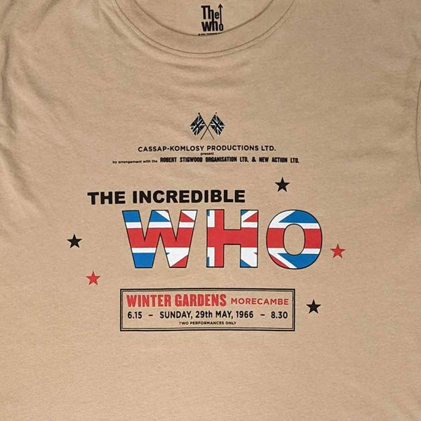 The Who T Shirt The Incredible Band Logo new Official Unisex Sand Carousel 2