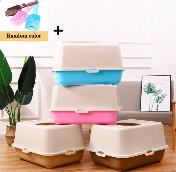 Cats Litter Box With Scoop Fully-closed Pet Toilet box with Scoop Large size Carousel 2