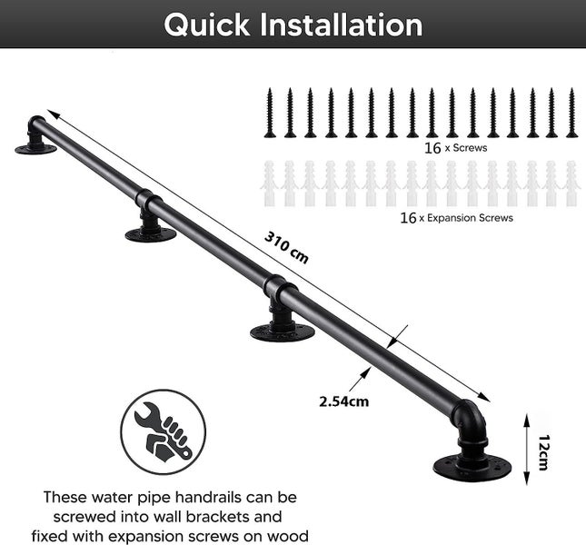 Industrial Pipe Stair Handrail-310CM New Carousel 4