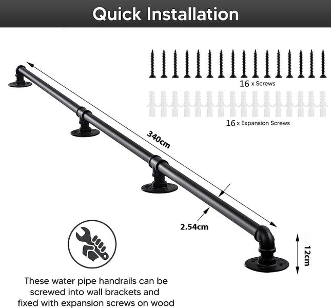Industrial Pipe Stair Handrail-340CM New Carousel 4