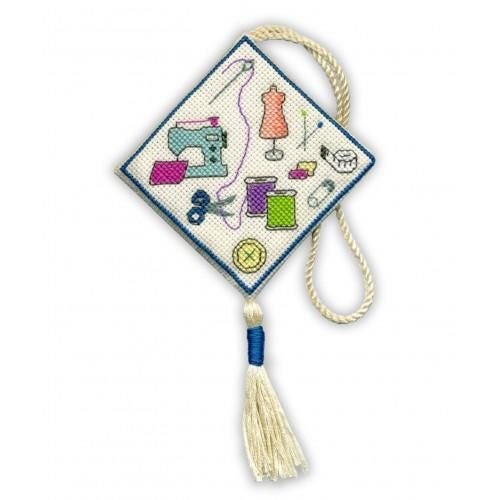 Textile Heritage Cross Stitch Kit Scissor Keep - Sewing Scissor Carousel 1